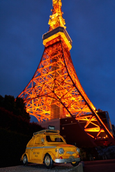 Taxi zum Tokio-Tower, Tokio, Japan
