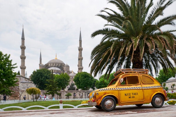 Taxi zur Blauen Moschee, Istanbul, Türkei