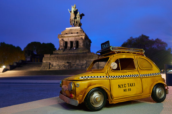 Taxi zum Deutschen Eck, Koblenz, Deutschland