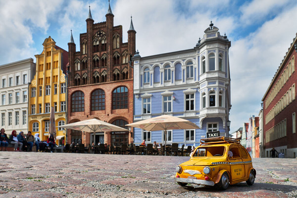 Taxi zum Alten Markt, Stralsund, Deutschland