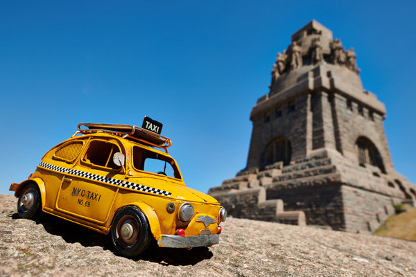 Taxi zum Völkerschlachtdenkmal, Leipzig, Deutschland