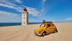 Taxi zum Rubjerg Knude Leuchtturm, Løkken, Dänemark