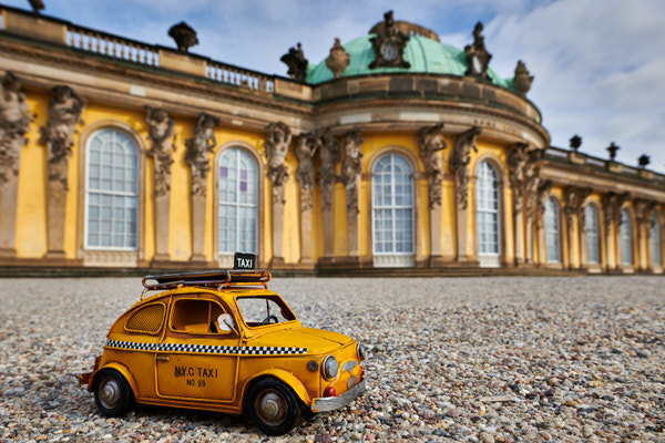 Taxi zum Schloss Sanssouci, Potsdam, Deutschland